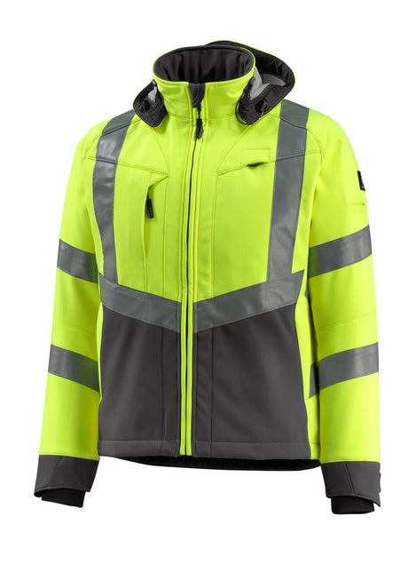 Softshell jas 15502 - 1718 - hi-vis geel/donkerantraciet