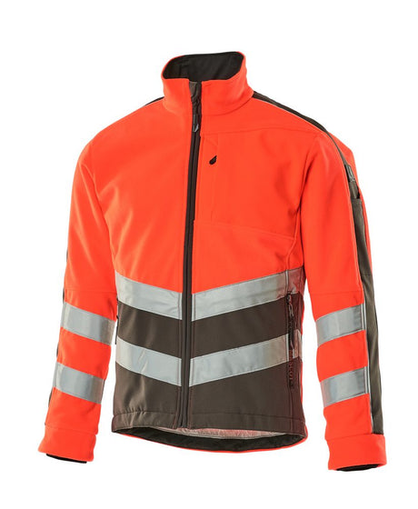 Fleecejack 15503 - 22218 - hi-vis rood/donkerantraciet