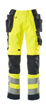Broek met spijkerzakken 15531 - 17010 - hi-vis geel/donkermarine