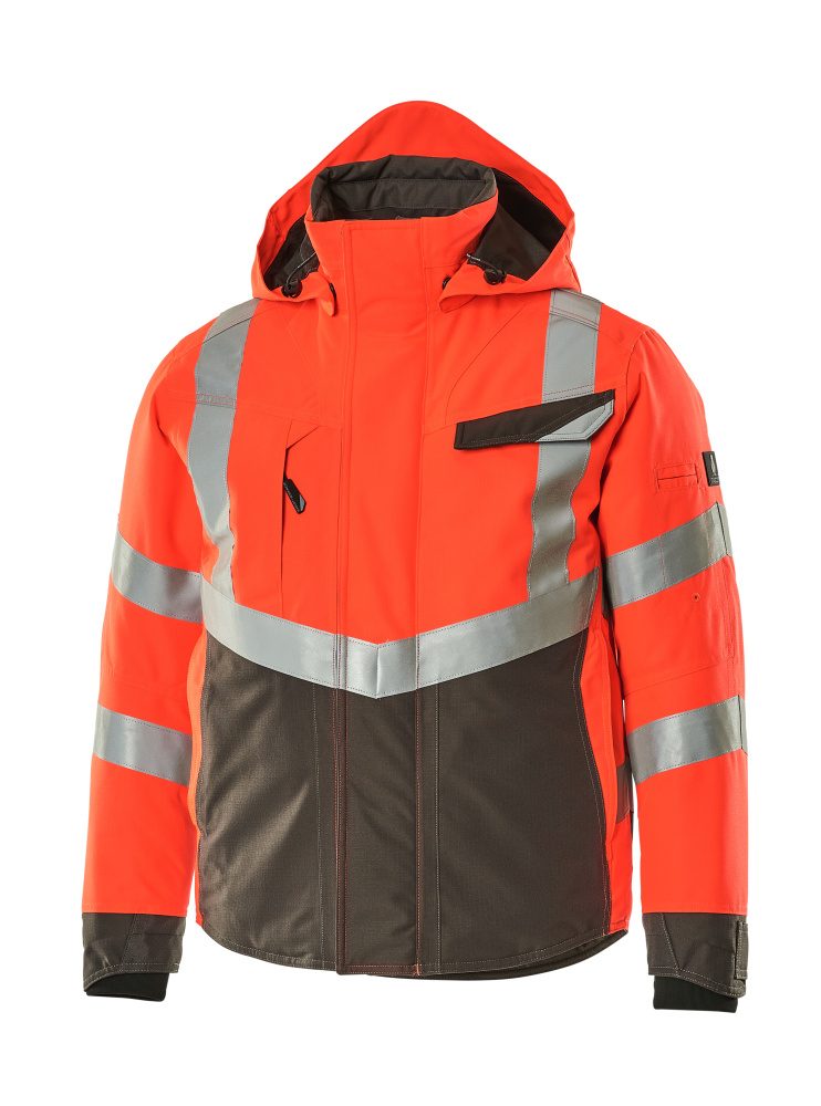 Winterjas 15535 - 22218 - hi-vis rood/donkerantraciet