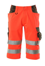 Korte werkbroek 15549 - 22218 - hi-vis rood/donkerantraciet