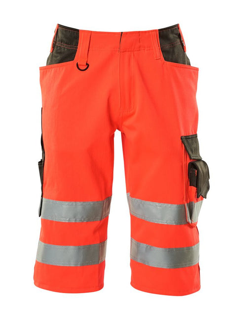 Korte werkbroek 15549 - 22218 - hi-vis rood/donkerantraciet