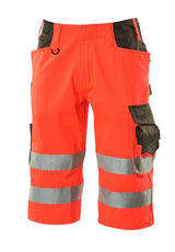 Korte werkbroek 15549 - 22218 - hi-vis rood/donkerantraciet