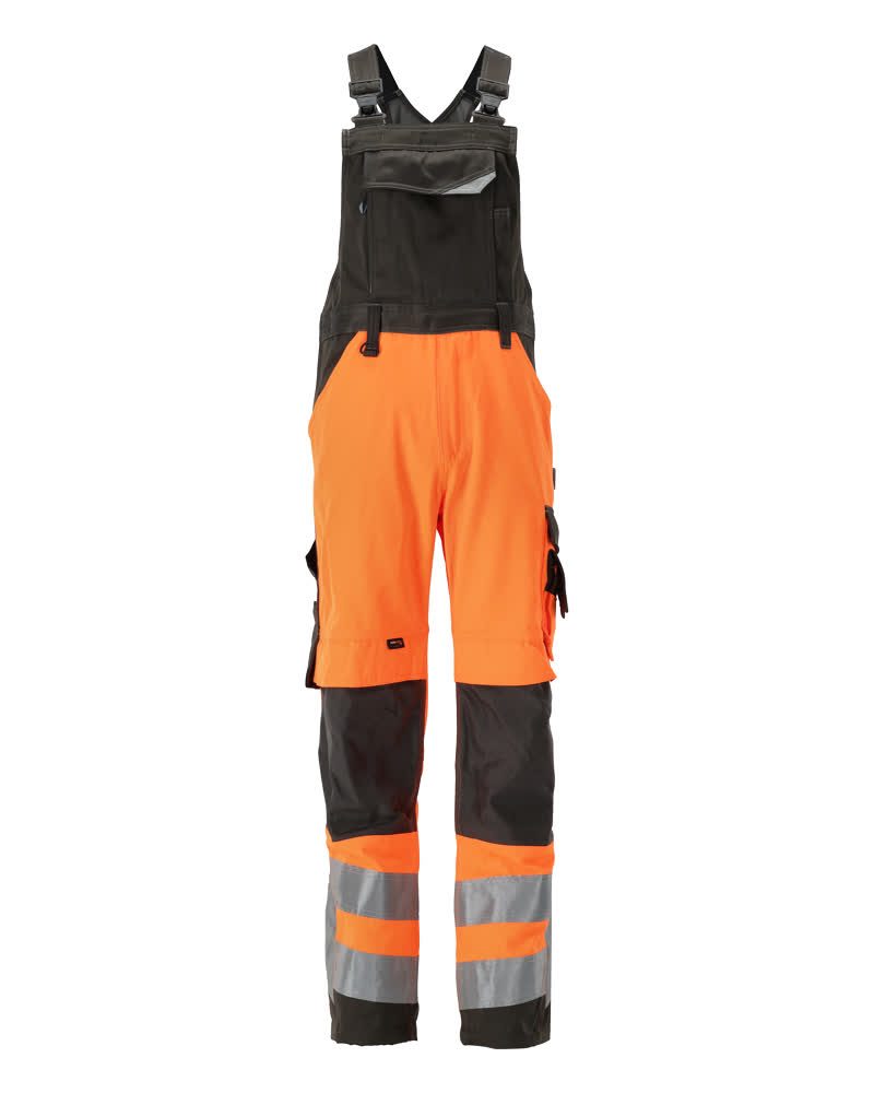 Amerikaanse overall met kniezakken 15569 - 1418 - hi-vis oranje/donkerantraciet
