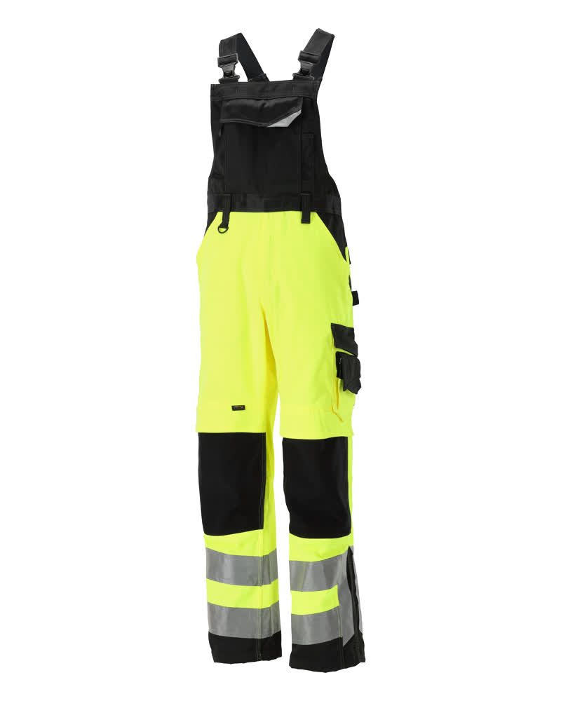 Amerikaanse overall met kniezakken 15569 - 1709 - hi-vis geel/zwart