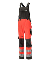 Amerikaanse overall met kniezakken 15569 - 22218 - hi-vis rood/donkerantraciet
