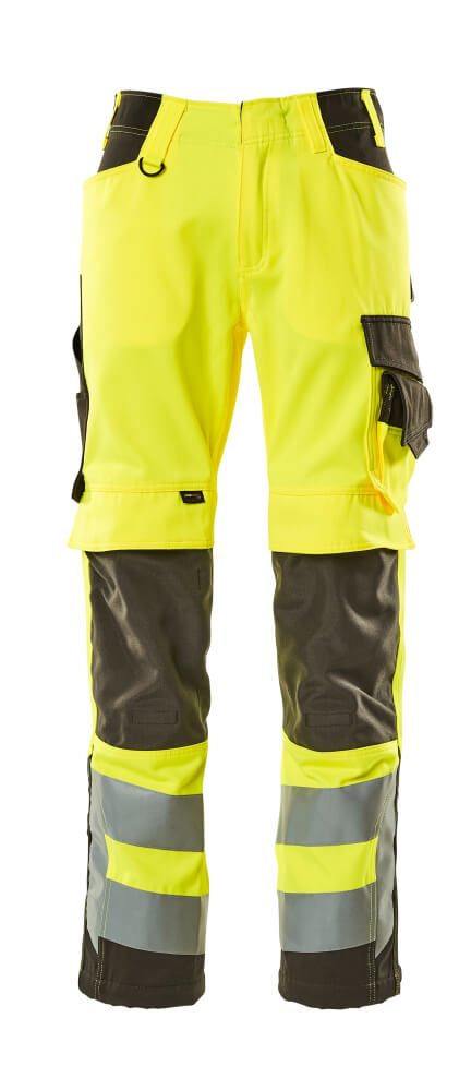 Werkbroek met kniezakken 15579 - 1718 - hi-vis geel/donkerantraciet