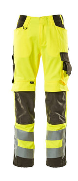 Werkbroek met kniezakken 15579 - 1718 - hi-vis geel/donkerantraciet