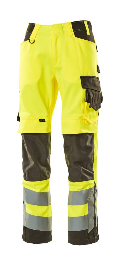 Werkbroek met kniezakken 15579 - 1718 - hi-vis geel/donkerantraciet