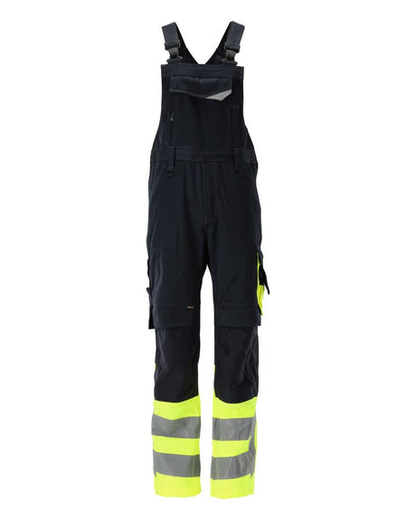 Amerikaanse overall met kniezakken 15669 - 01017 - donkermarine/hi-vis geel