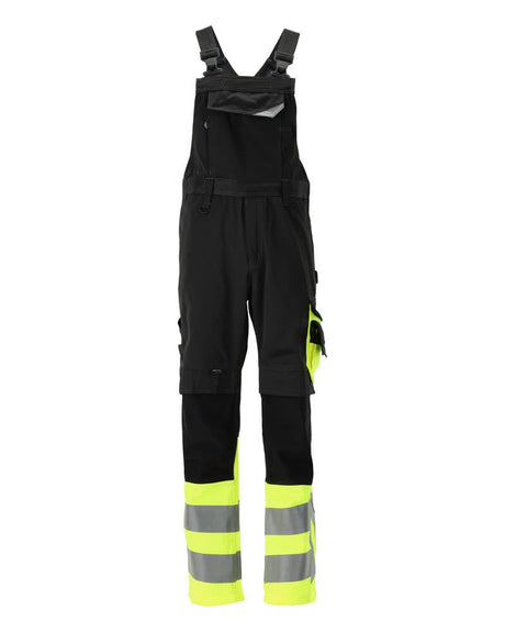 Amerikaanse overall met kniezakken 15669 - 0917 - zwart/hi-vis geel