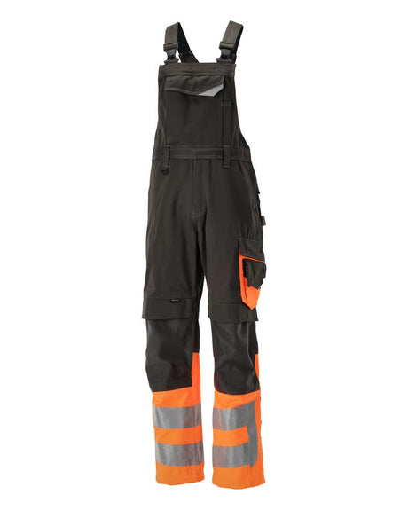 Amerikaanse overall met kniezakken 15669 - 1814 - donkerantraciet/hi-vis oranje