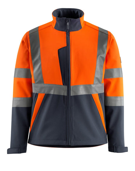 Softshell jas 15902 - 14010 - hi-vis oranje/donkermarine
