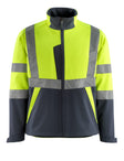 Softshell jas 15902 - 17010 - hi-vis geel/donkermarine