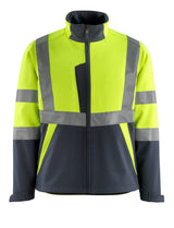 Softshell jas 15902 - 17010 - hi-vis geel/donkermarine