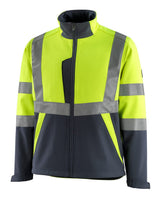 Softshell jas 15902 - 17010 - hi-vis geel/donkermarine