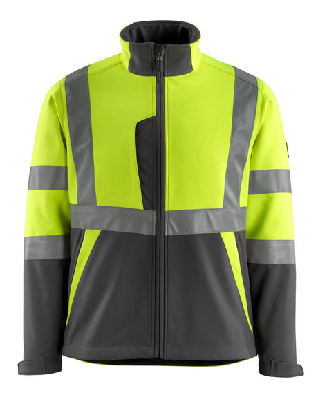 Softshell jas 15902 - 1718 - hi-vis geel/donkerantraciet