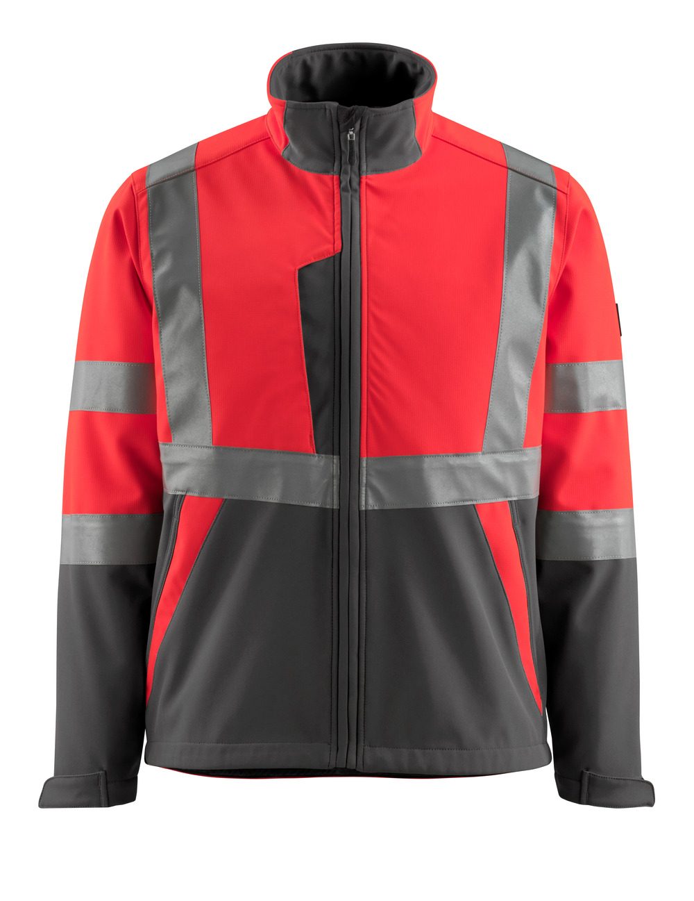 Softshell jas 15902 - 22218 - hi-vis rood/donkerantraciet