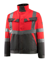 Jas 15909 - 22218 - hi-vis rood/donkerantraciet