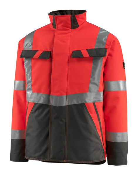 Winterjas 15935 - 22218 - hi-vis rood/donkerantraciet