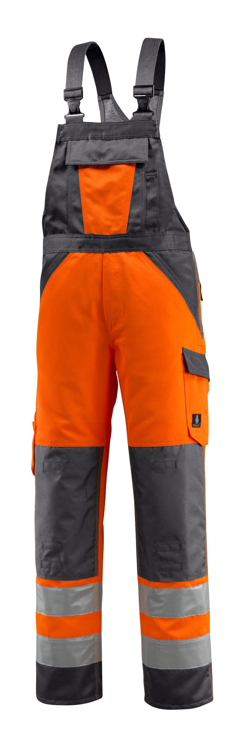 Amerikaanse overall met kniezakken 15969 - 1418 - hi-vis oranje/donkerantraciet