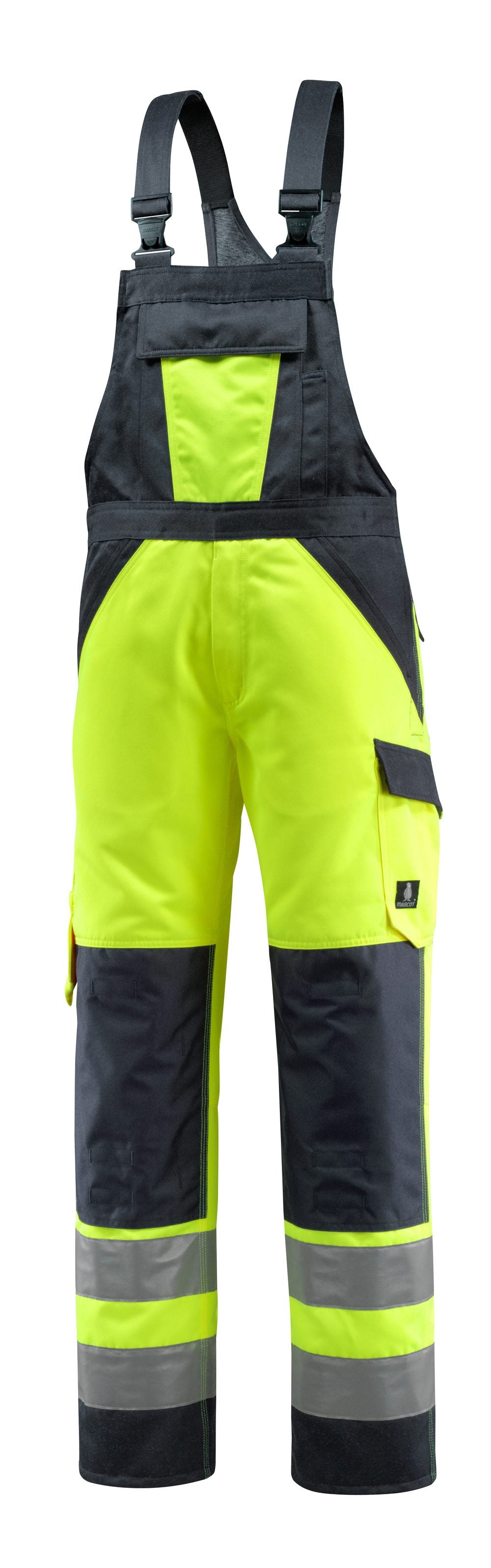 Amerikaanse overall met kniezakken 15969 - 17010 - hi-vis geel/donkermarine