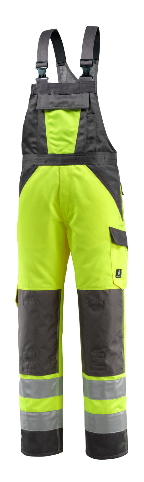 Amerikaanse overall met kniezakken 15969 - 1718 - hi-vis geel/donkerantraciet