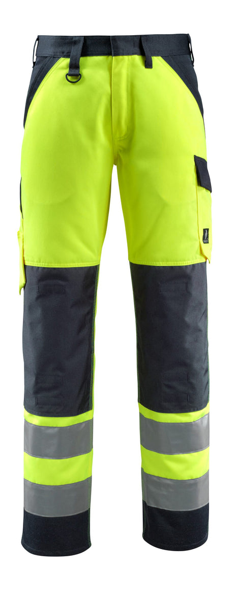 Broek met kniezakken 15979 - 17010 - hi-vis geel/donkermarine