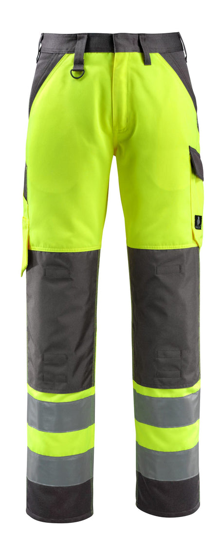 Broek met kniezakken 15979 - 1718 - hi-vis geel/donkerantraciet