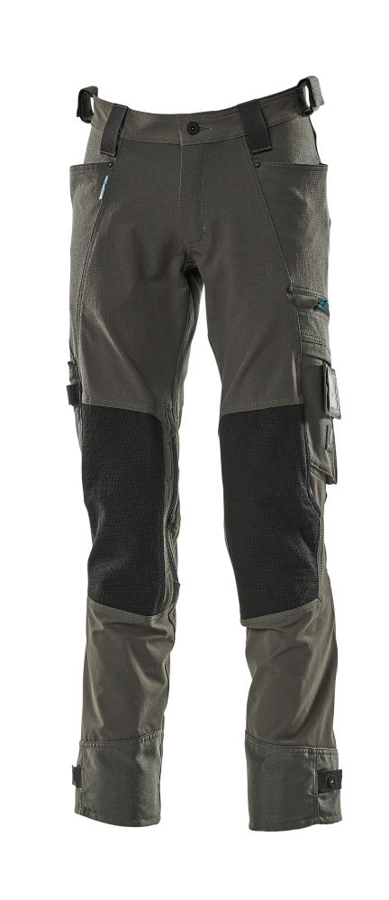 Broek met kniezakken 17079 - 18 - donkerantraciet