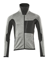 Fleecetrui met rits Advanced 17103 - 0809 - grijs-gemêleerd/zwart