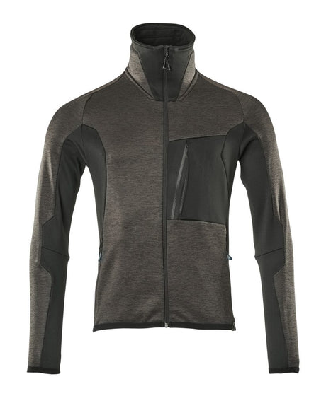 Fleecetrui met rits Advanced 17103 - 1809 - donkerantraciet/zwart