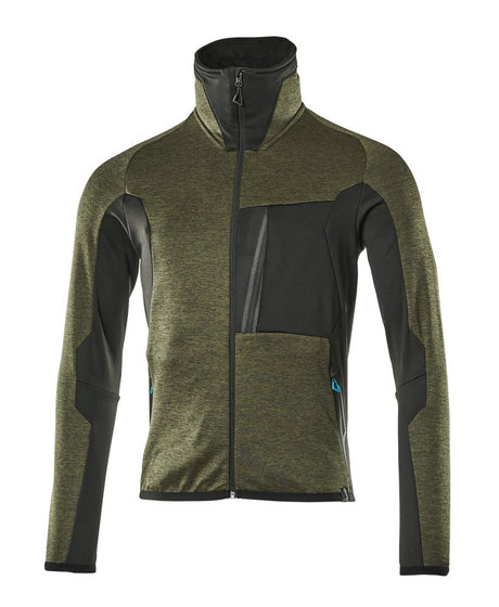 Fleecetrui met rits Advanced 17103 - 3309 - mosgroen/zwart
