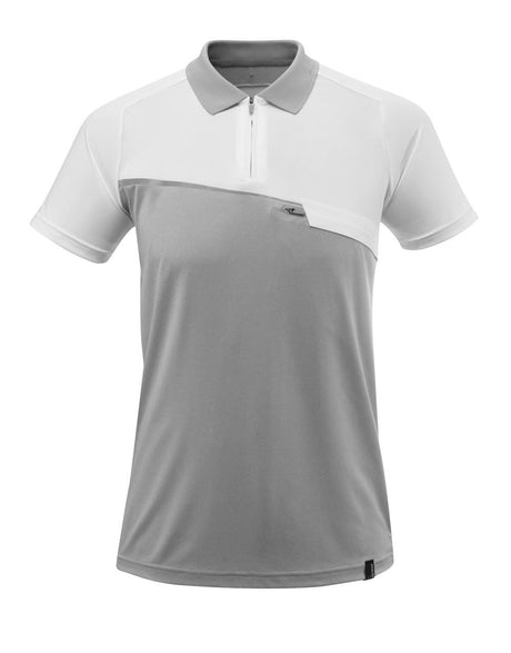 Poloshirt 17283 - 0806 - grijs-gemêleerd/wit