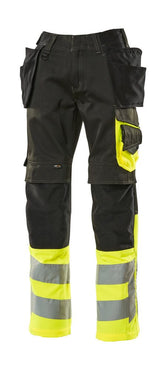 Broek met spijkerzakken 17531 - 0917 - zwart/hi-vis geel