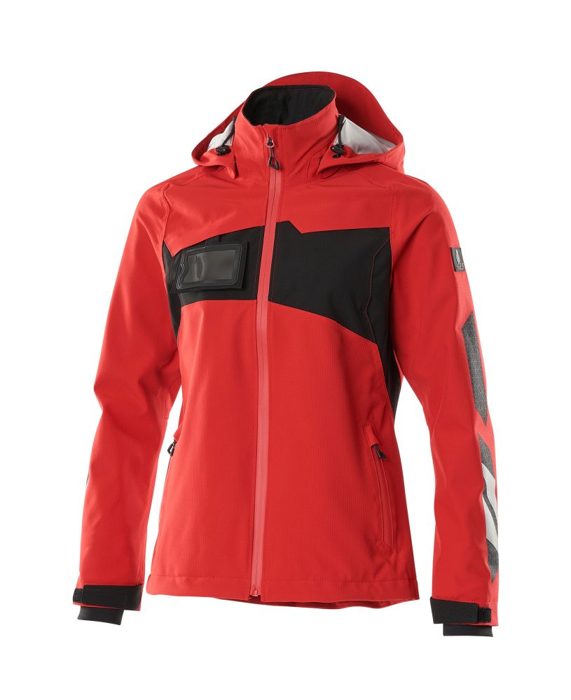 Shelljas met capuchon Accelerate Dames 18011 - 20209 - signaalrood/zwart