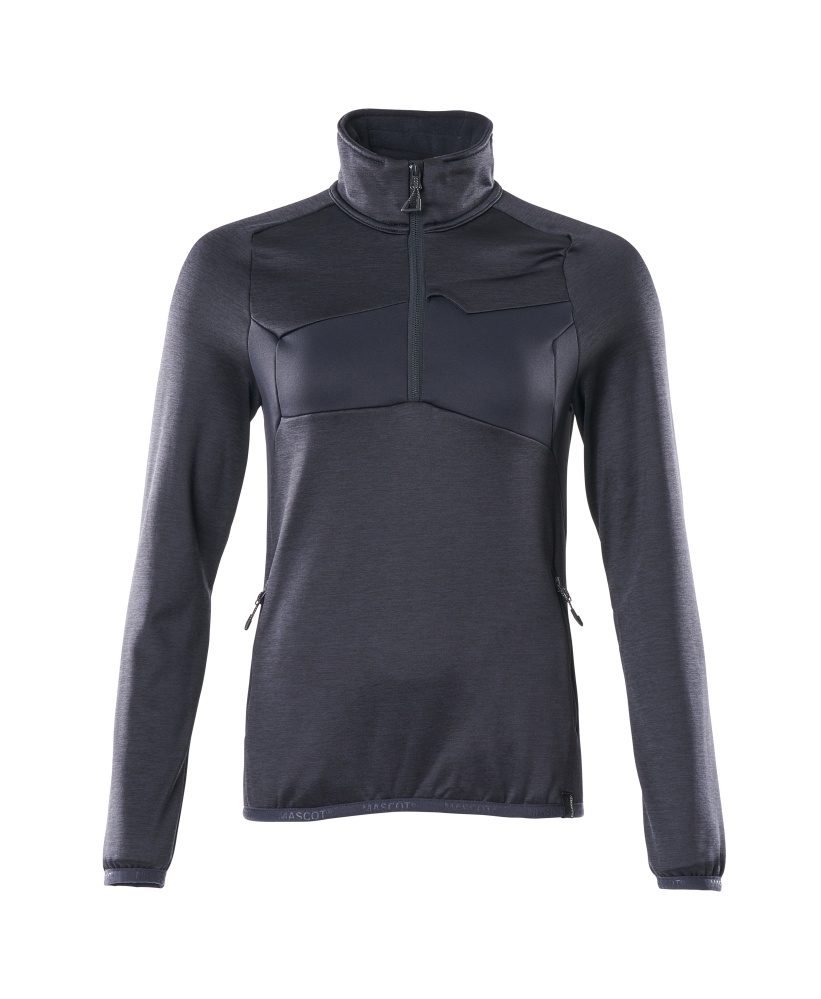 Fleecetrui met korte rits Dames 18053 - 010 - donkermarine