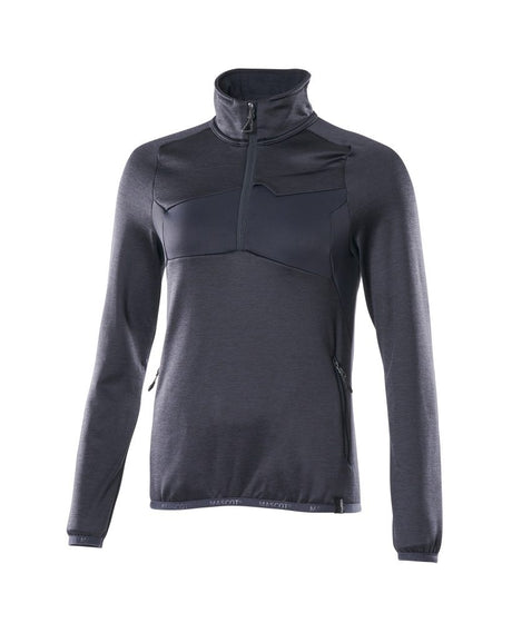 Fleecetrui met korte rits Dames 18053 - 010 - donkermarine
