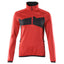 Fleecetrui met korte rits Dames 18053 - 20209 - signaalrood/zwart