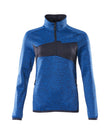 Fleecetrui met korte rits Dames 18053 - 91010 - helder blauw/donkermarine