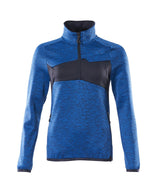 Fleecetrui met korte rits Dames 18053 - 91010 - helder blauw/donkermarine