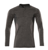 Poloshirt lange mouwen 18081 - 1809 - donkerantraciet-gemêleerd/zwart