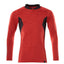 Poloshirt lange mouwen 18081 - 20209 - signaalrood-gemêleerd/zwart