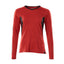 T-shirt lange mouwen Dames 18091 - 20209 - signaalrood-gemêleerd/zwart