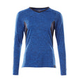 T-shirt lange mouwen Dames 18091 - 91010 - helder blauw-gemêleerd/donkermarine