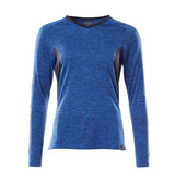 T-shirt lange mouwen Dames 18091 - 91010 - helder blauw-gemêleerd/donkermarine