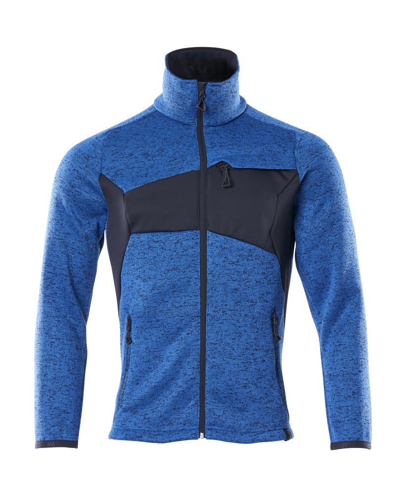 Gebreide trui met rits 18105 - 91010 - helder blauw/donkermarine