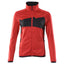 Fleecetrui met rits Dames 18153 - 20209 - signaalrood/zwart