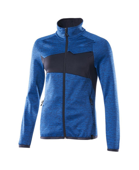 Fleecetrui met rits Dames 18153 - 91010 - helder blauw/donkermarine