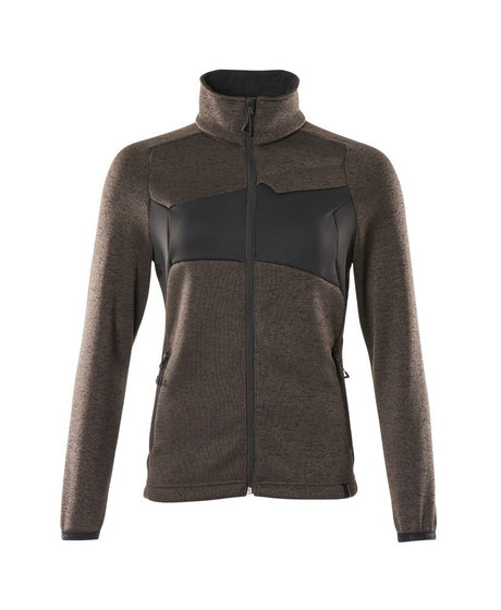 Gebreide trui met rits Accelerate Dames 18155 - 1809 - donkerantraciet/zwart